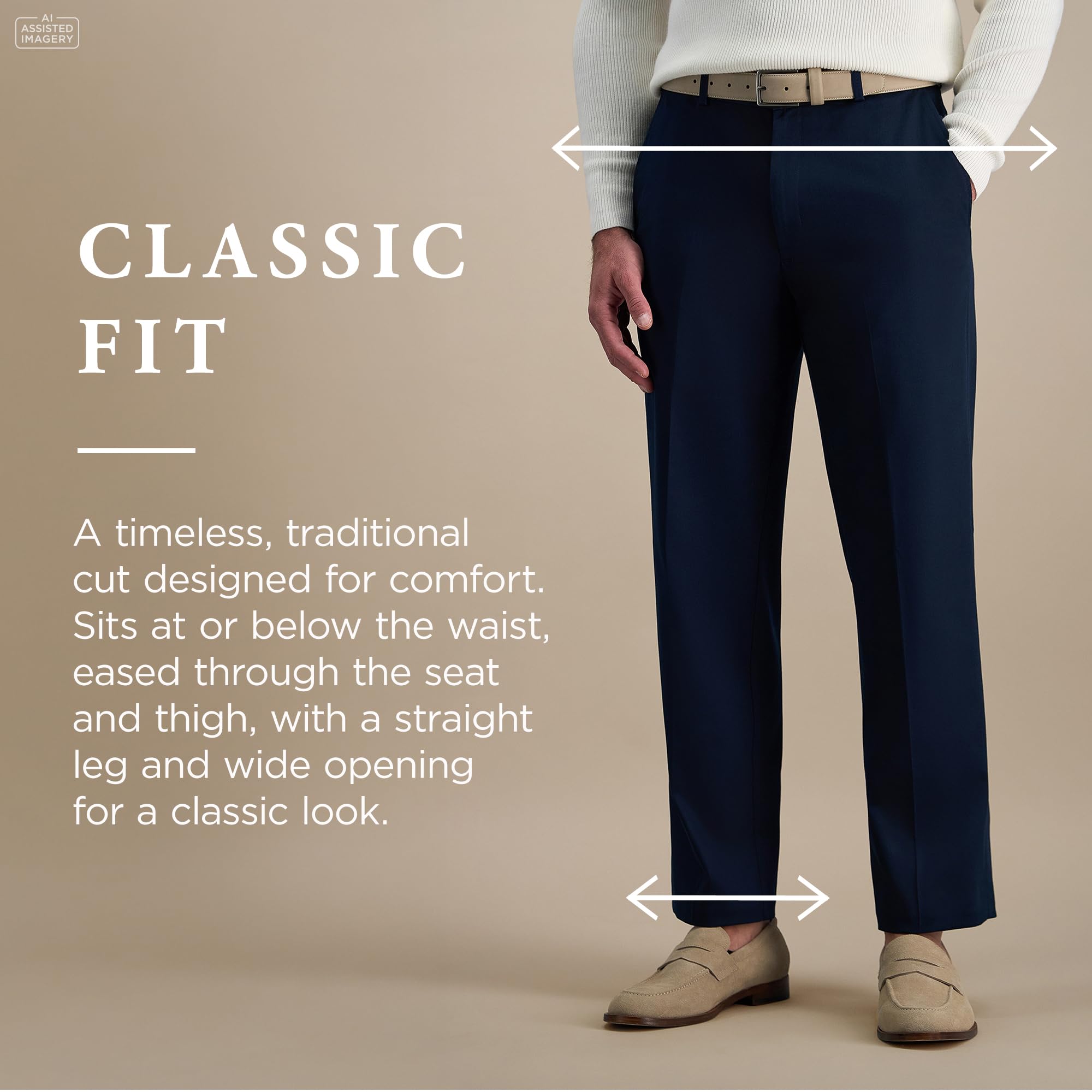 Haggar Men's Premium No Iron Khaki Classic Fit Flat Front Casual Pant (Regular and Big & Tall Sizes)