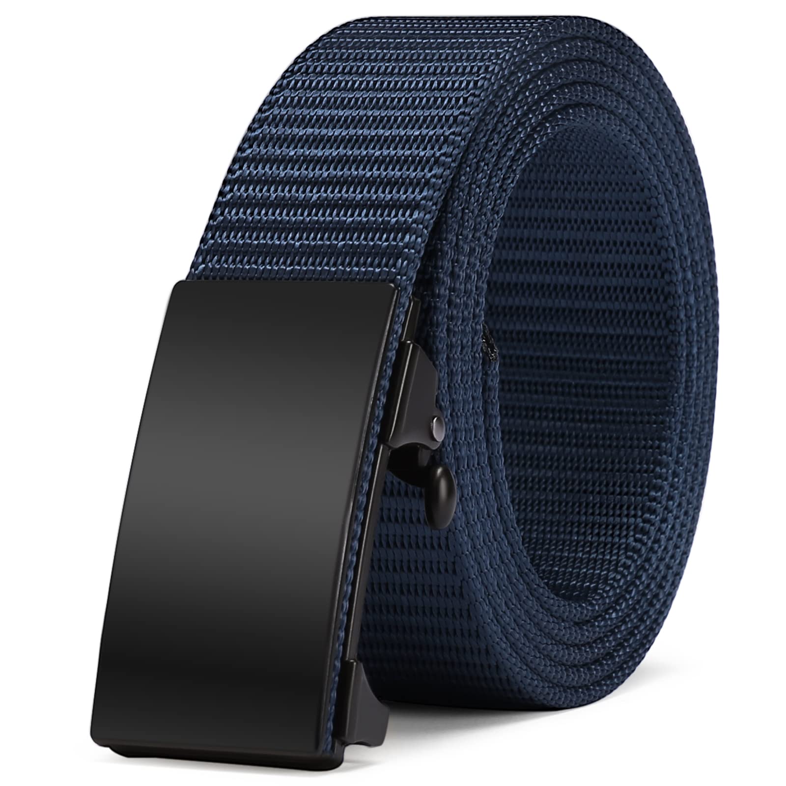 SENDEFN Herren Gürtel Verstellbarer Stoffgürtel Canvas Gürtel Breite ca. 3,5 cm mit Metall schnalle Automatikschließe