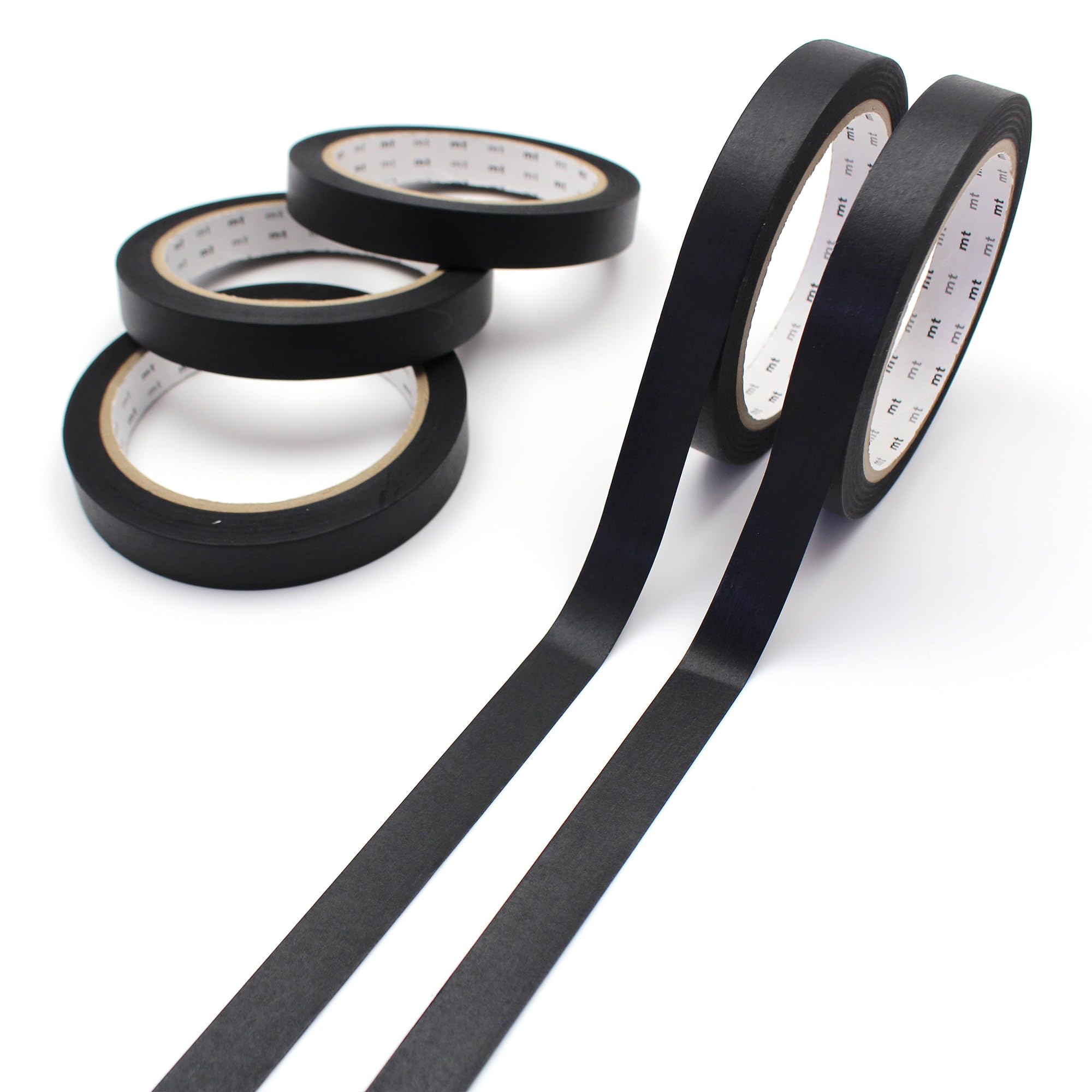 [Amazon.co.jp Exclusive] mt Large Core Black 5 Rolls Pack (Strong Adhesive/Washi Paper), Wrapping Gift (Official Store/Large Capacity), Kamoi Processing Paper, Plain, Black/Masking Tape, Masking Tape 