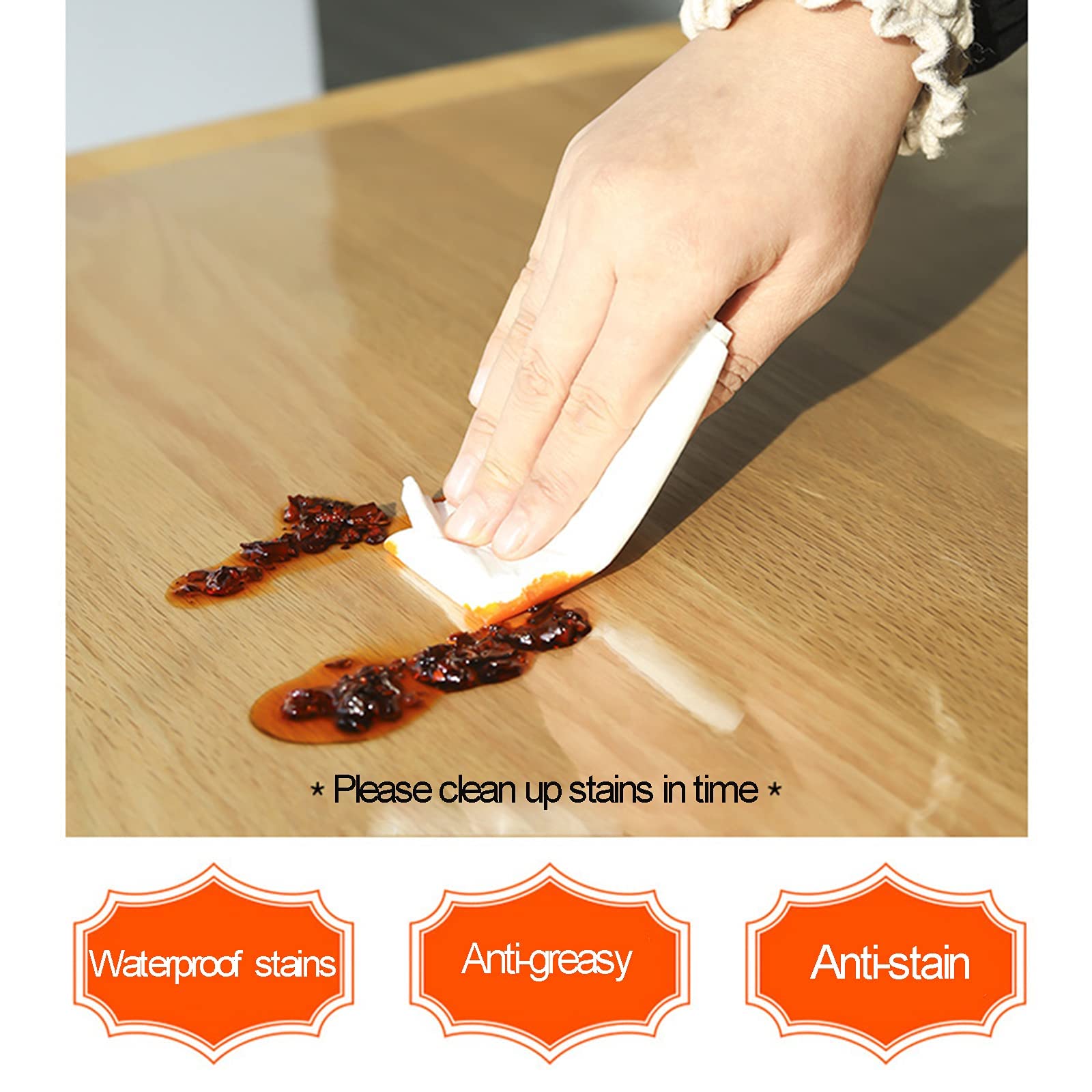 ERoomQ Clear Table Cover Protector Clear Table Protector Pad 1.5Mm Thick Transparent Table Cover Mat Table Protector Transparent Tablecloth Tablecloth Protector,150x200cm/59x79in