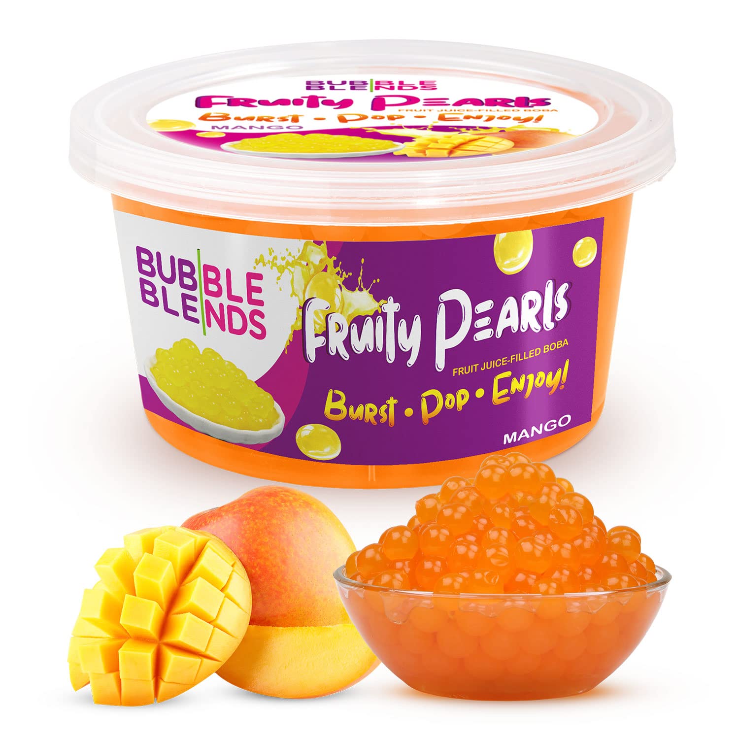 Buy Bubble Blends Mango Popping Boba (1lb / 16oz) Popping Pearls 100