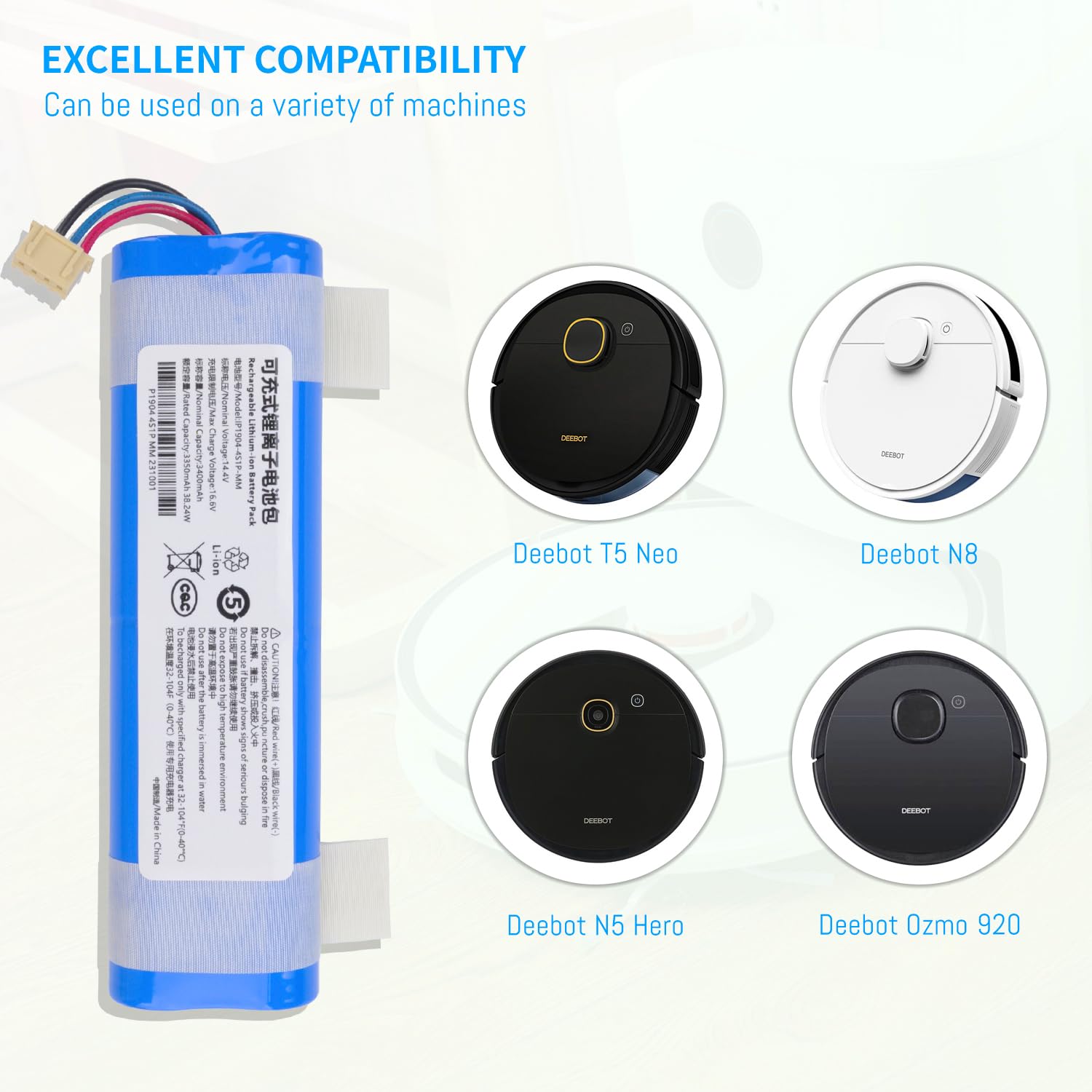 Amazon.com: ANCBD 3400mAh Li-Ion Battery Replacement for Ecovacs