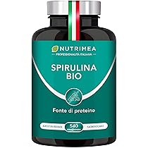 SPIRULINA BIOLOGICA PURA | 540 Compresse | 1500 mg | Ricca di Proteine, Ficocianina, Vitamine e Minerali | Energia e Difese Immunitarie | 100% Naturale | Nutrimea