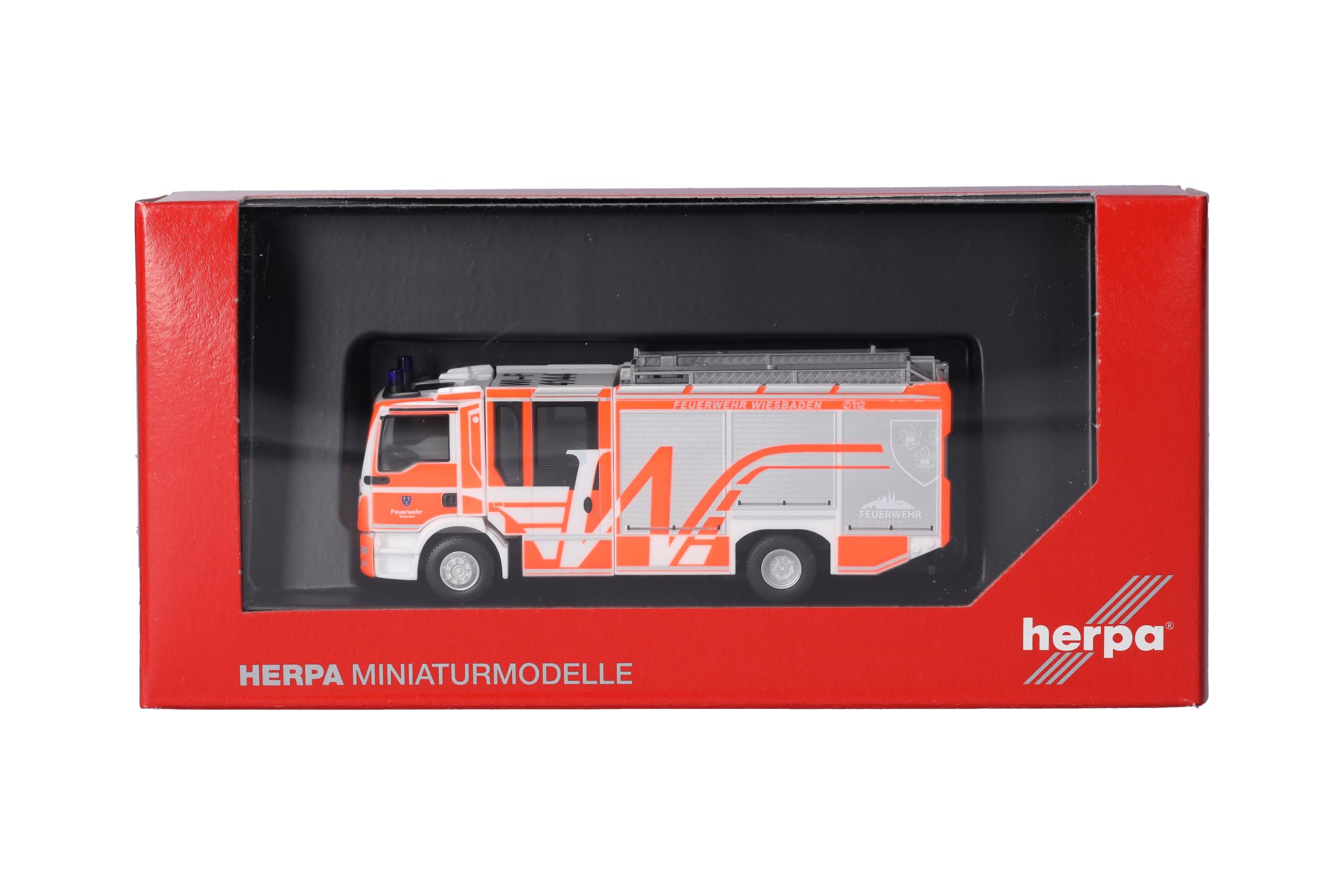 Herpa MAN TGM Drehleiter Feuerwehr Ransbach-Baumbach – Maquette Pompier 1/87, Modèle Allemand Hyper Réaliste, Figurine Collection Pour Passionnés