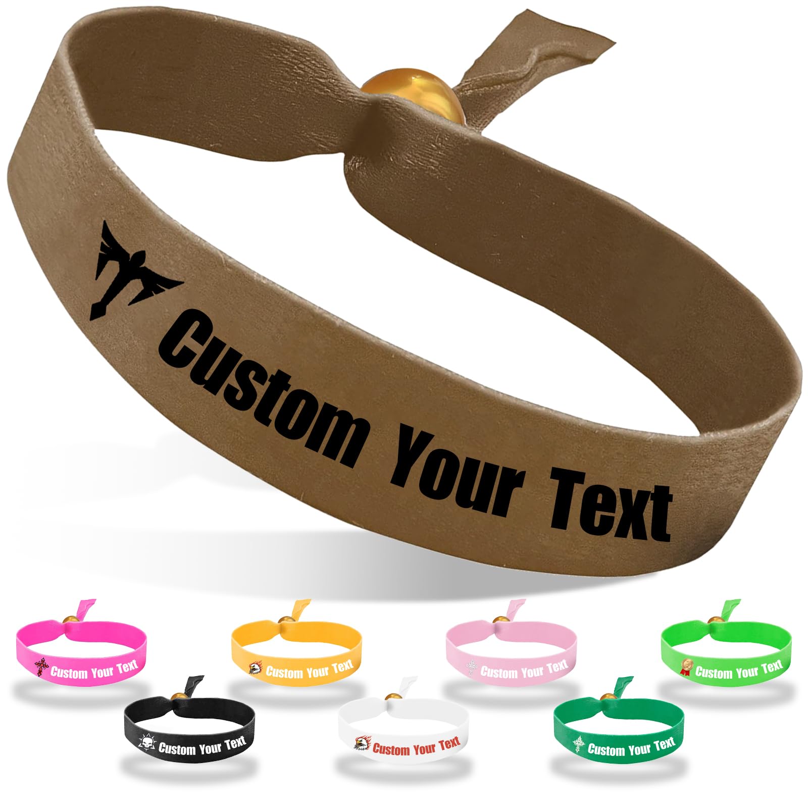 Coregiftr Custom Personalized Adjustable Cloth Wristbands - Disposable Polyester Wristband - Perfect for Events, Concerts, Clubs & Parties