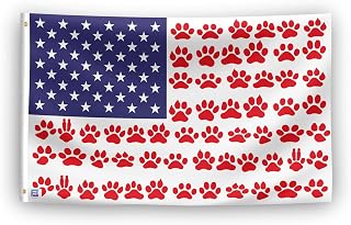 Paw Prints Stripes American Flag