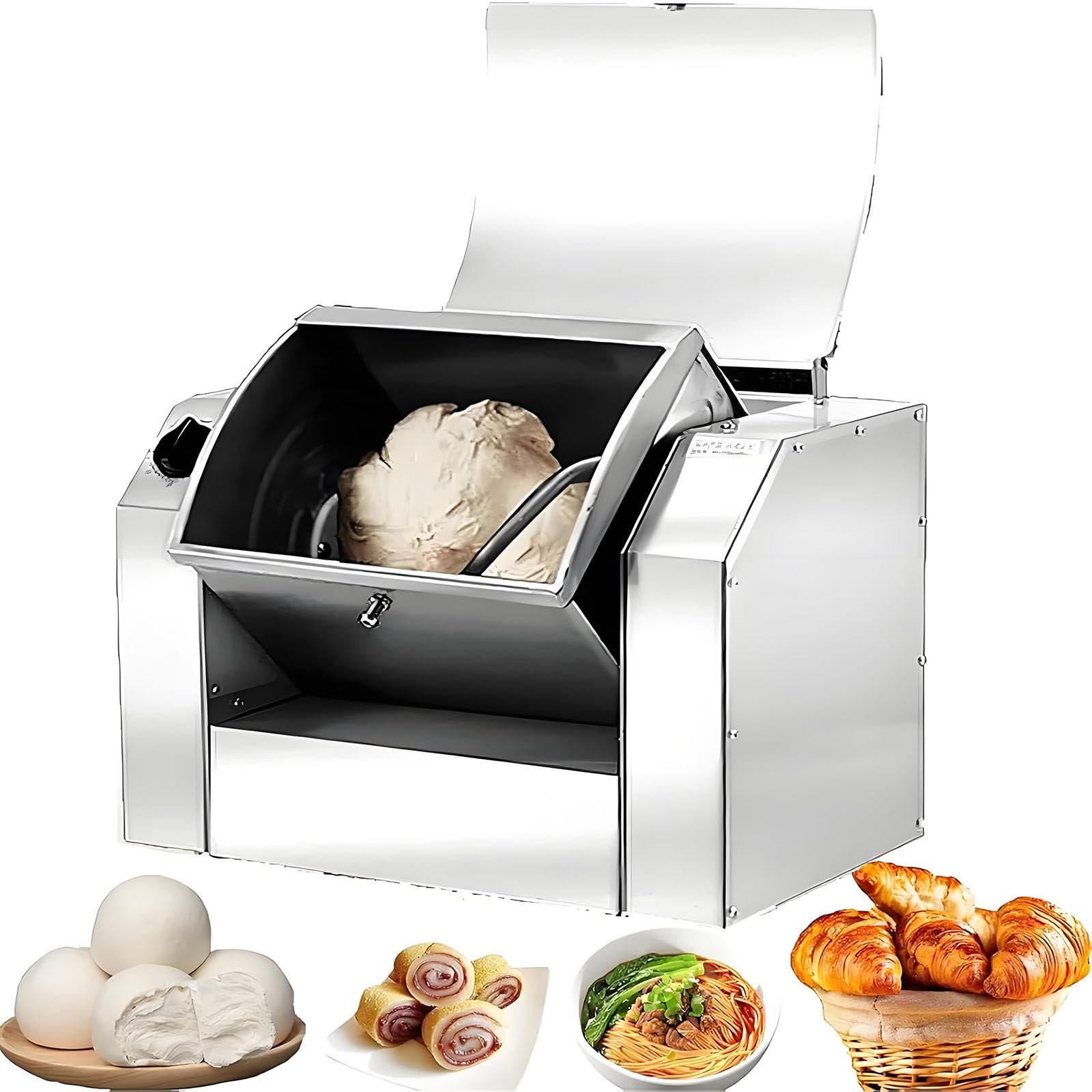 Impastatrice Planetaria, Impastatrice Elettrica per Pizza in Acciaio Inox da 1100 W/1500 W, Impastatrice Planetaria Professionale, Funzione di Temporizzazione, Silenziosa 3KG