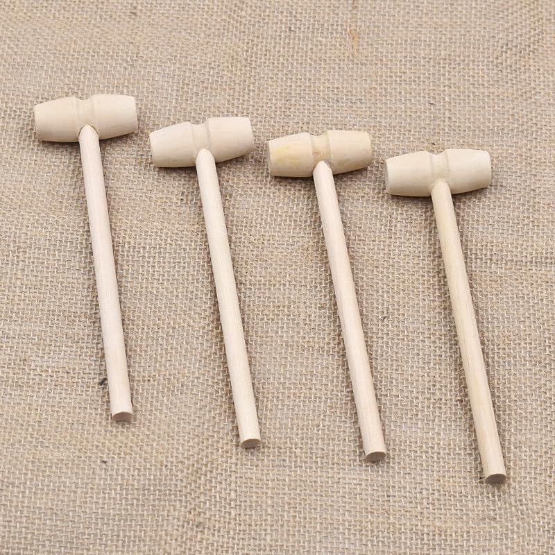 SHDOFN 15 Stück Kleiner Holzhammer Mit Flachem Kopf, Glatter Und Gratfreier Oberfläche, Mini-Kuchenhammer, Geeignet Für Handgefertigte Modellmontage, Kreatives Heimwerken, Kunsthandwerk.