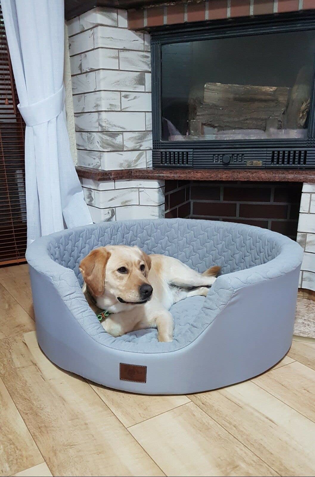Odolplusz Cuccia rotonda per cani con cuscino reversibile, lavabile, imbottitura in 100% spugna di poliuretano delicata sulla pelle (grigio)