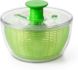 OXO Good Grips Salad Spinner - Large, Green Lettuce & Fruit Washer, BPA-Free, Easy One-Hand Pump