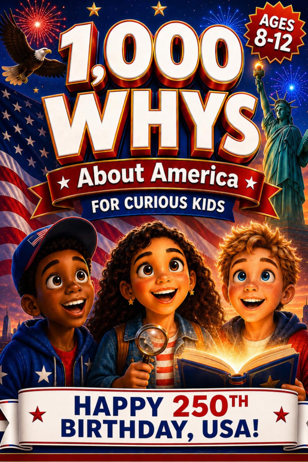 1,000 Whys About America for Curious Kids: Big Questions and Mind-Blowing Answers About American History, Heroes, States and Inventions for Curious Kids Ages 8-12 (USA 250th Anniversary)