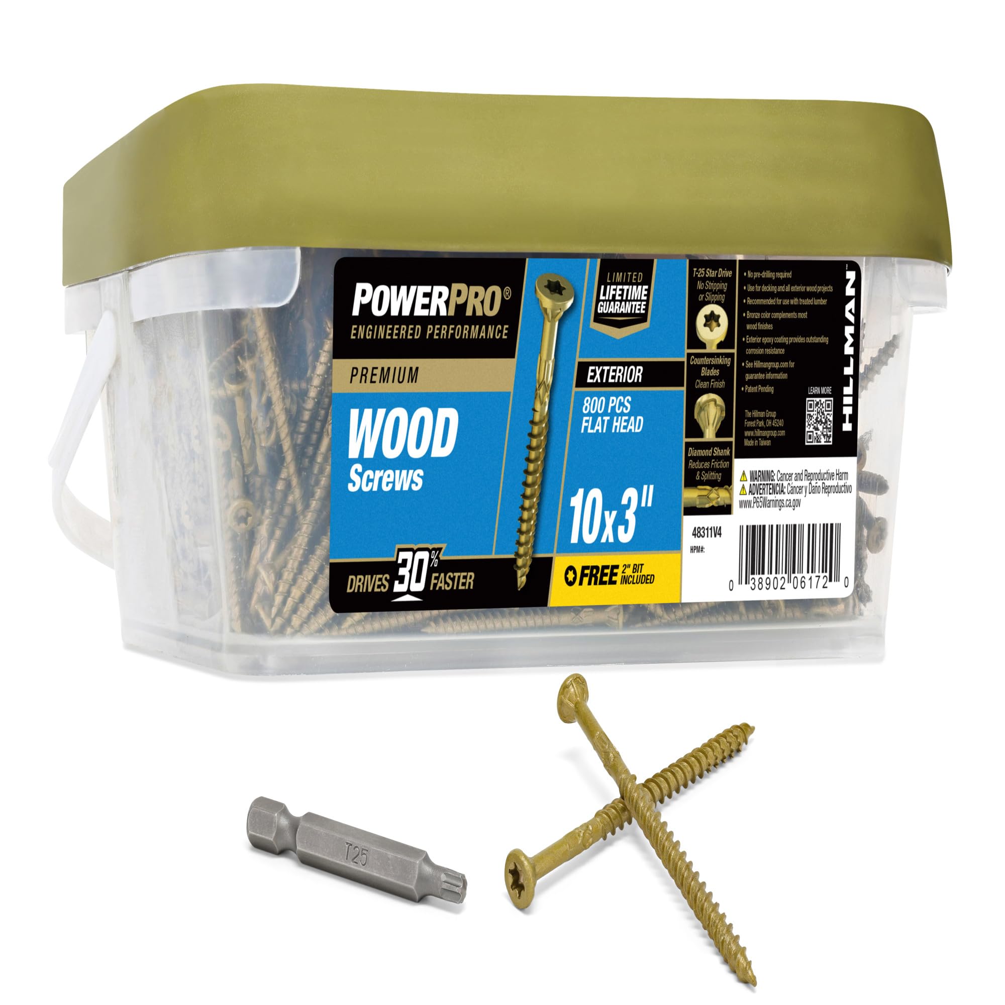 HILLMAN Fasteners 48311 1/8 kg 10x3 Extension Wood Screw