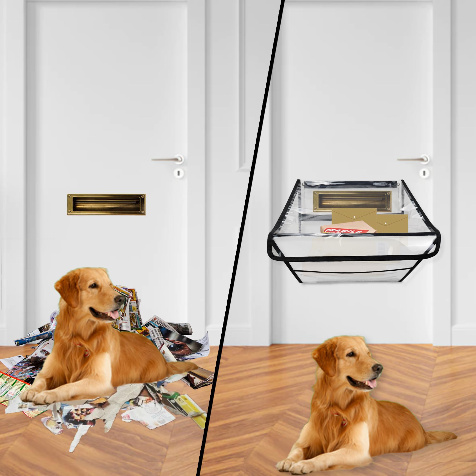 Annmore Cage de boîte aux lettres pour porte d'entrée, panier pour boîte aux lettres, universel, installation facile, résistant aux chiens