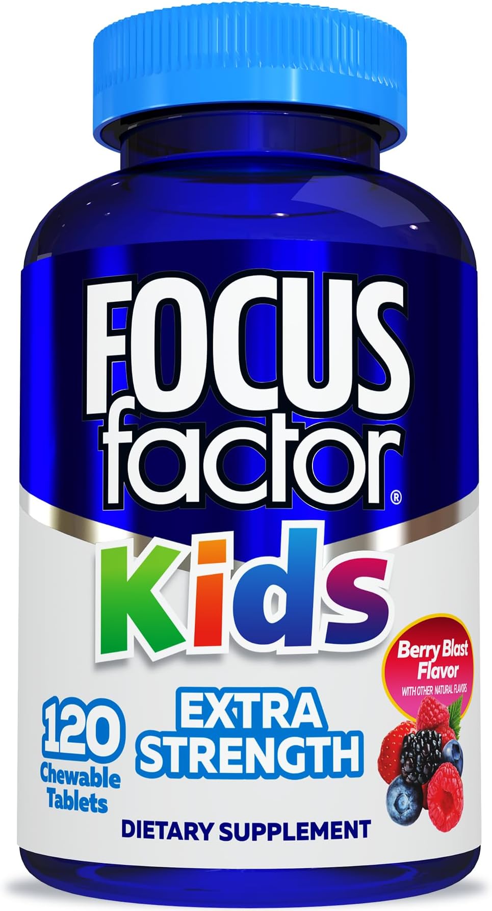 Kids Extra Strength Daily Chewable for Brain Health Support, 120 Count – Vitamins - Quality Formula – Gluten & Dairy Free Supplements for Children – No Artificial Sweetener