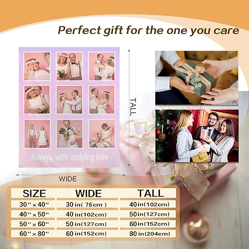 Vista 140 de Manta personalizada con texto fotográfico, manta de imagen personalizada para bebé, madre, padre, adultos, amigos, amantes, regalo personalizado