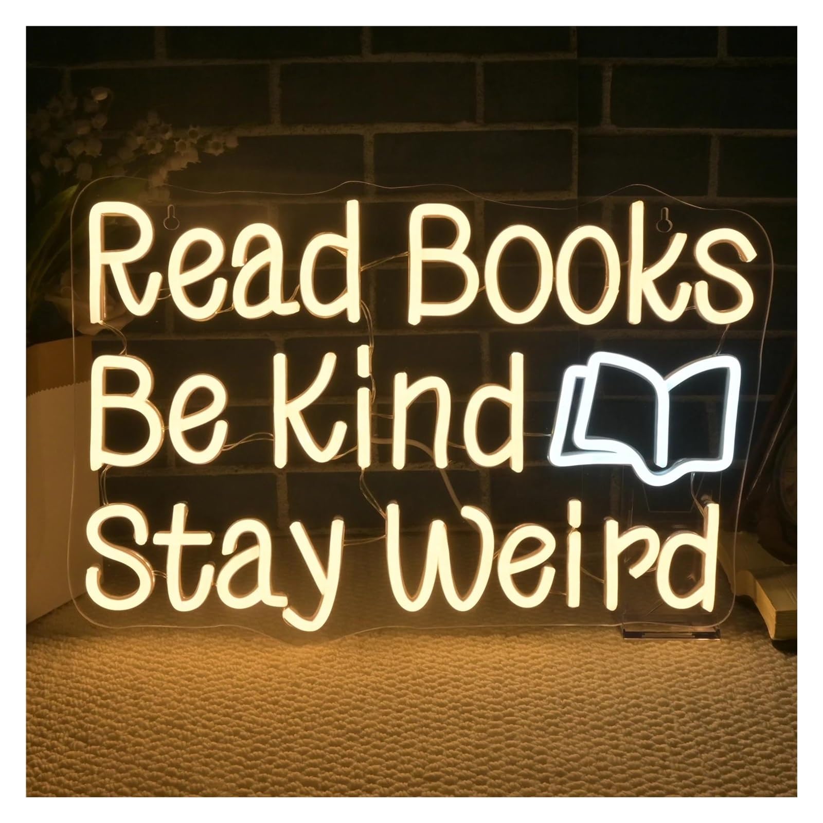 Scritta luminosa Insegna Al Neon Read Books Be Kind Stay Weird Per Studenti Bambini Adatta Per Aule Librerie Biblioteche Musei Sala Studio Decorazione Da Parete 42cmx28cm