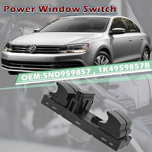Miniatura 4 de Interruptor de ventana principal para puerta delantera izquierda del lado del conductor compatible con Volkswagen CC Golf R GTI para Jetta GLI
