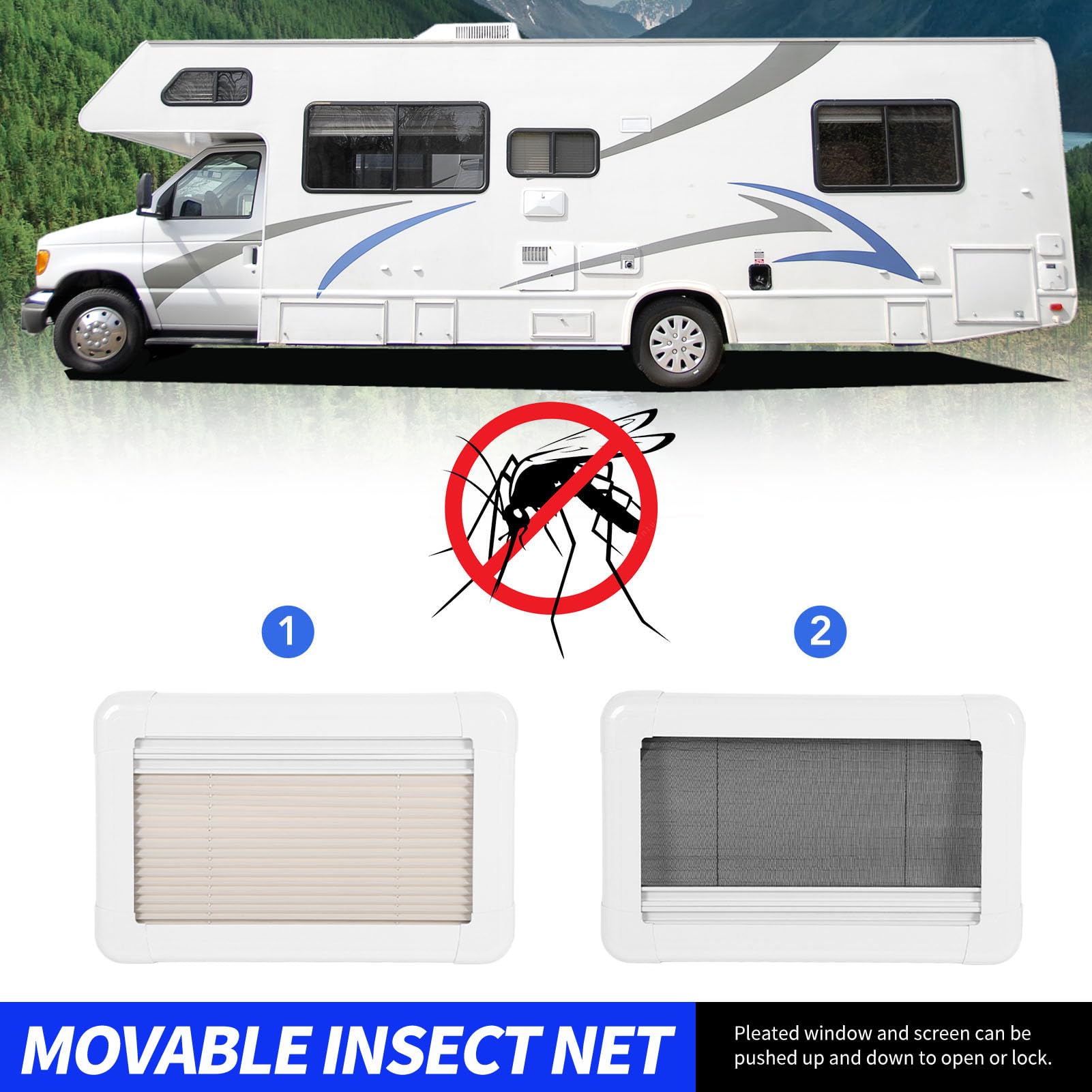 Rolety Plisowane RV 20x12 Cali z Zaciemnieniem i Siatka na Okna