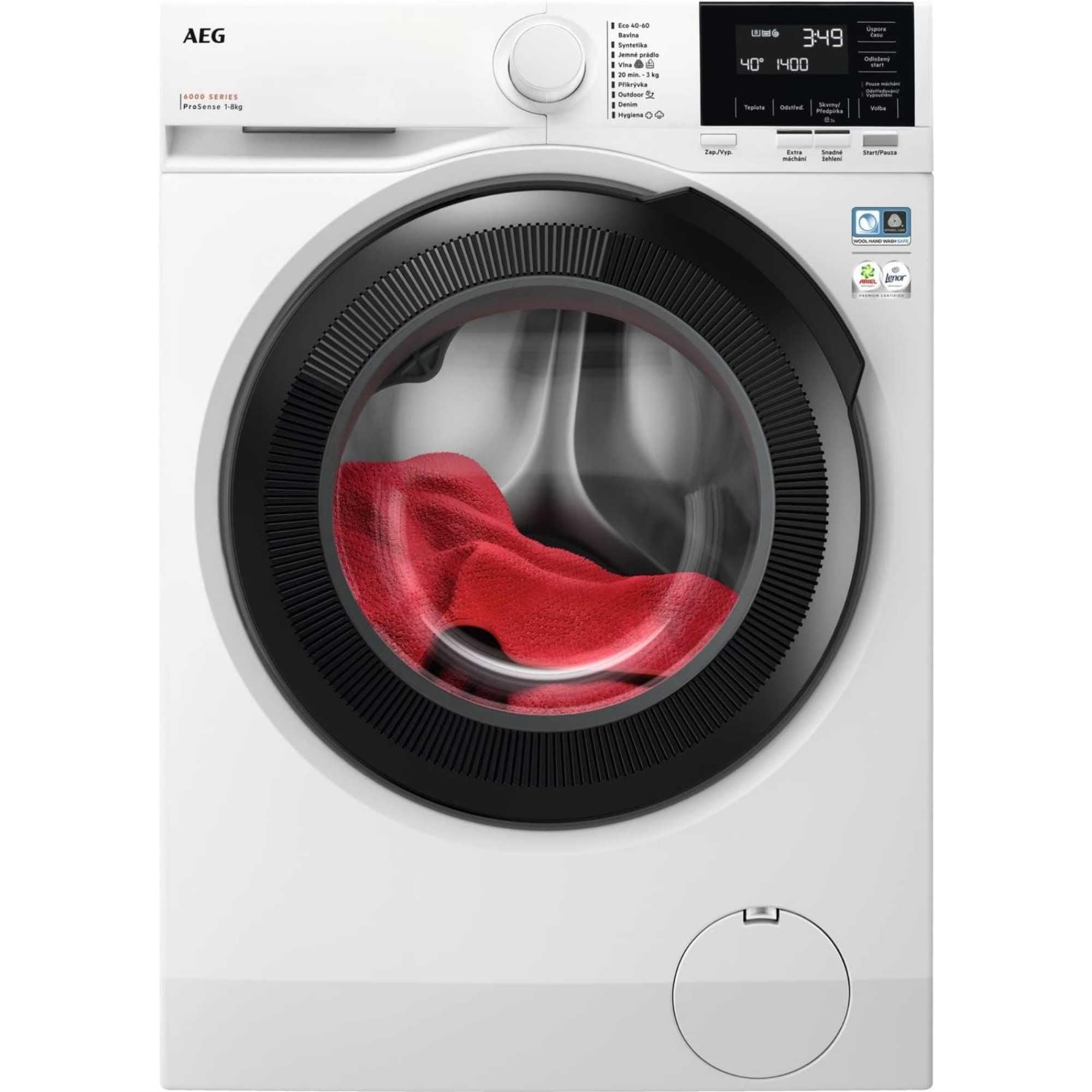 AEG 8kg Washing Machine - 1400 RPM Spin - ProSense Technology - 10 Programs - White