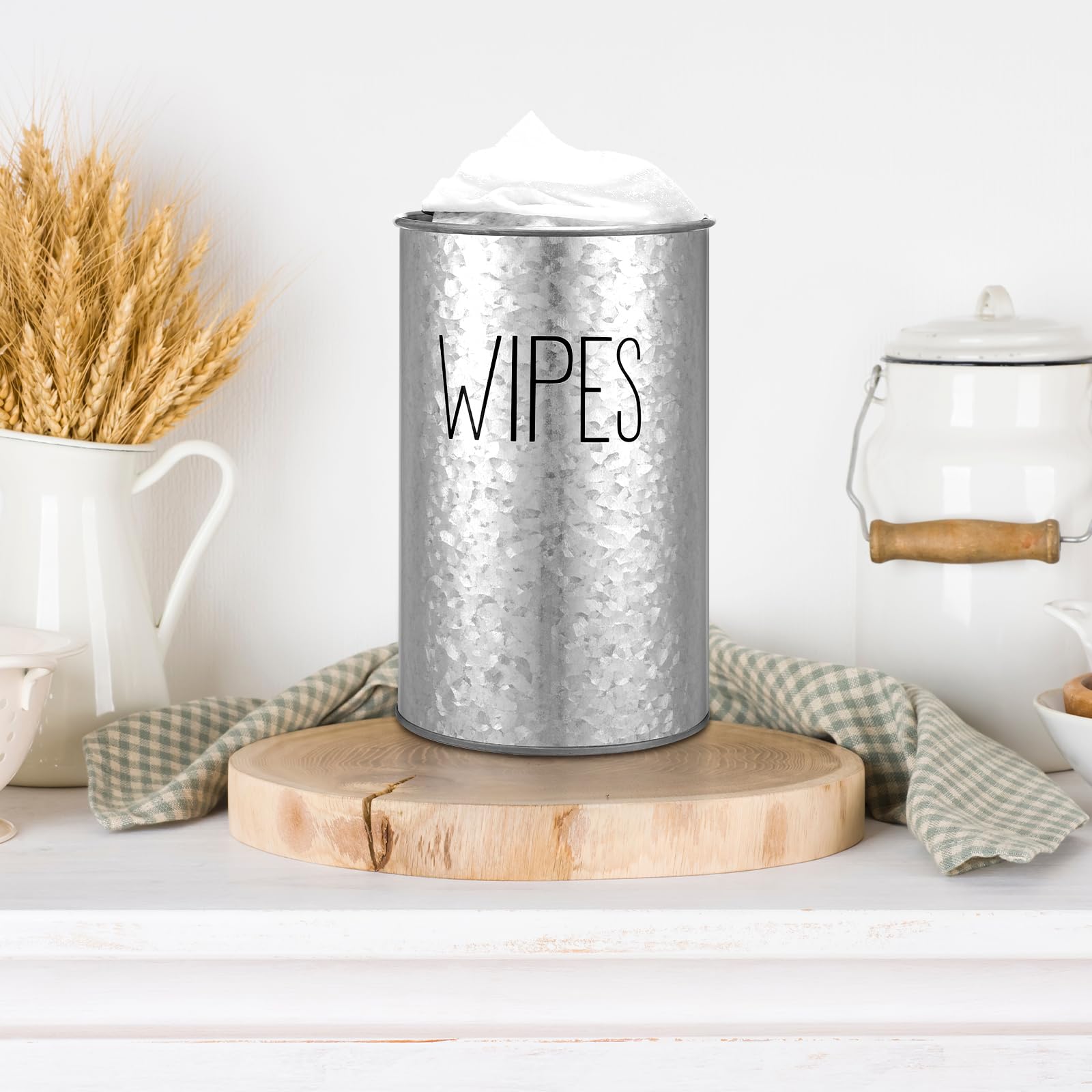 Photo 1 of LemonRoad Wipes Dispenser for Bathroom Kitchen Counter Galvanized Iron Farmhouse Wipes Container Kitchen Decor Rustic Farmhouse Wipe Storage Organizer Caddy