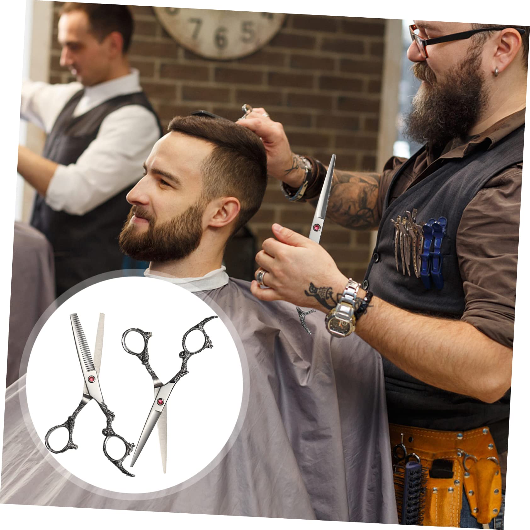 Healeved 2pezzi Forbici da Taglio in Acciaio Inossidabile per Salone di Bellezza Forbici per Styling dei Capelli Vite di Tensione