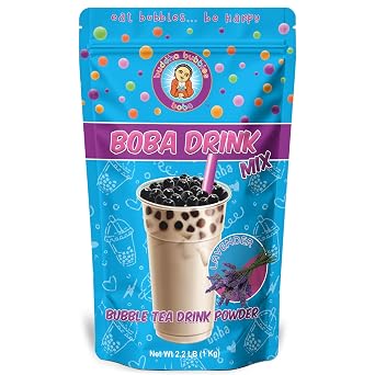 Premium LAVENDER Boba/Bubble Tea Drink Mix Powder By Buddha Bubbles Boba 2.2 Pounds / 1 Kg