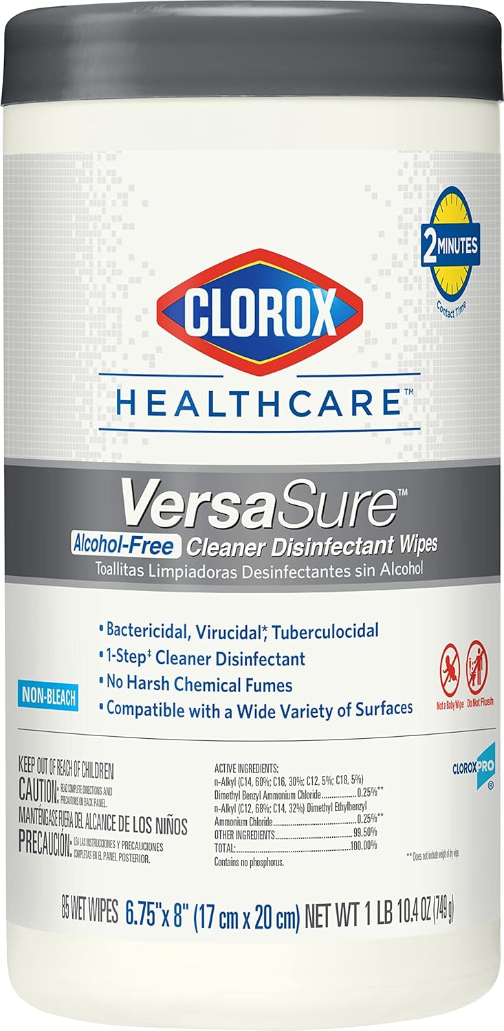Clorox Healthcare Versasure Cleaner Disinfectant Wipes Alcohol Free 1