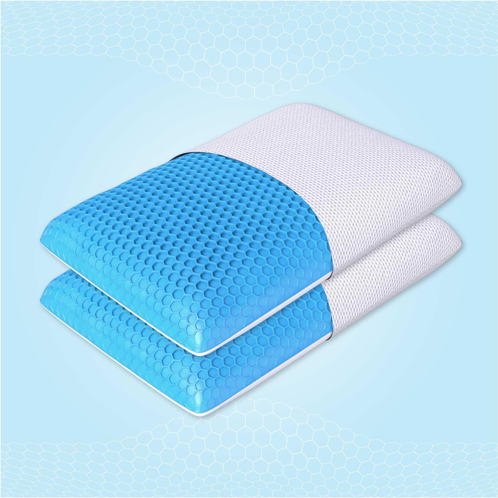 The Sleep Company SmartGRID Hybrid Pillow | Neck & Shoulder Support Sleeping Pillow | Ideal for Stomach and Back Sleepers | 26 x 16 Inches | 4" Height | White | Pack of 2