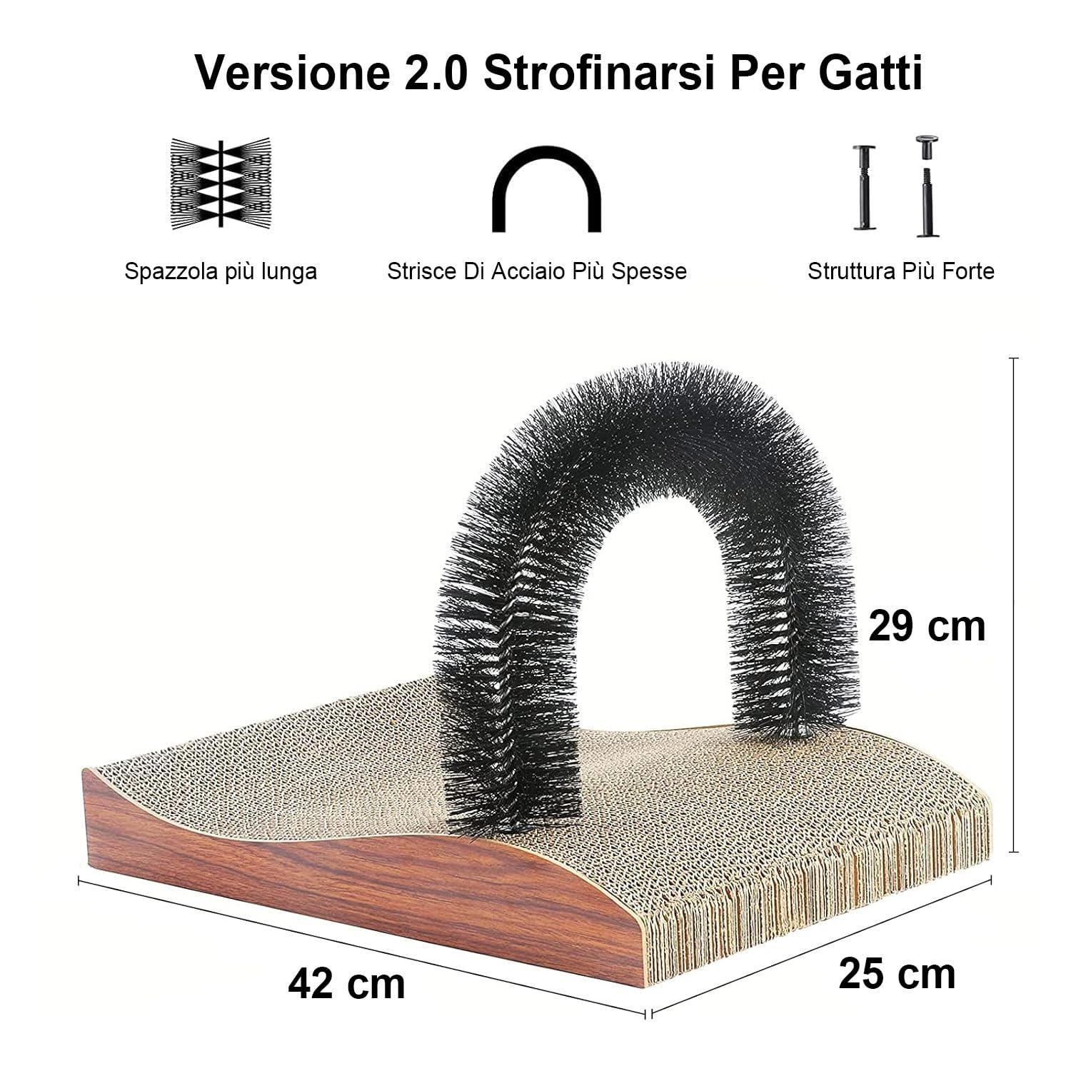 FUKUMARU Tiragraffi Per Gatti Con Tappetino Antigraffio, Pet Pelliccia Grooming Gatto Graffiere,Spazzola Per La Cura Della Schiena Per Gatti,Massaggiatore Per Gatti.