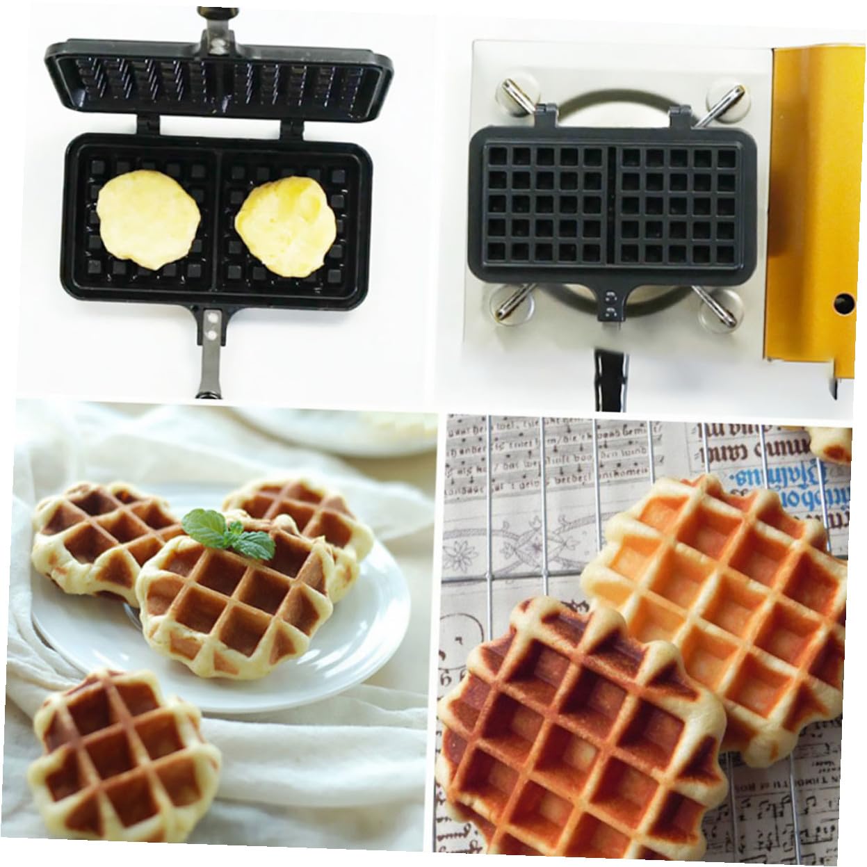 TOYANDONA Stampo per waffle in alluminio fuso a pressione antiaderente, adatto al forno e resistente al calore, per feste, colazione e uso domestico