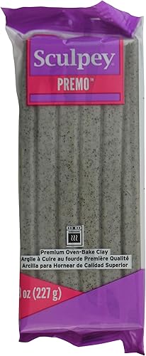 Sculpey Premo: Granito gris - barra de 8 onzas, arcilla de horno de polímero, no tóxico, modelo de escultura, proyectos de