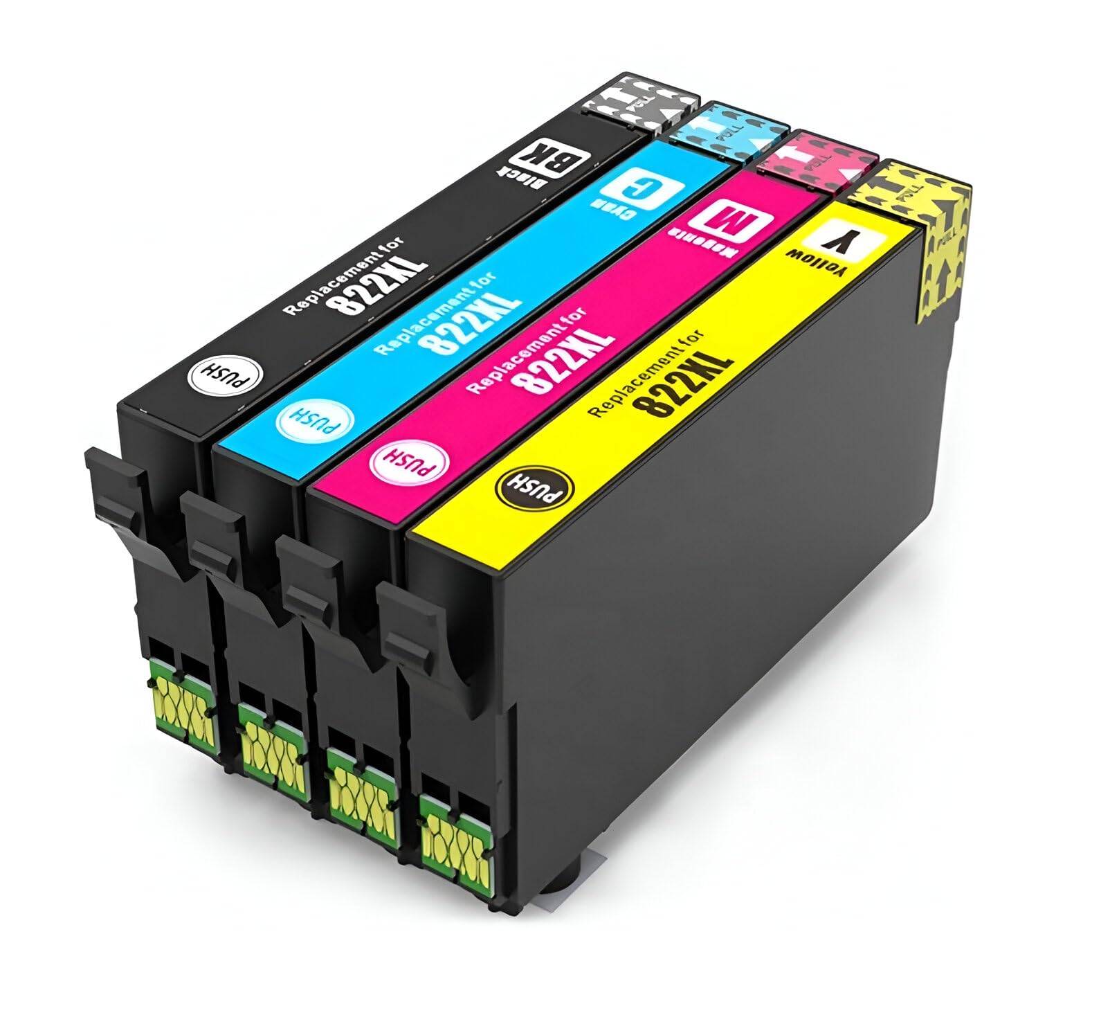 Compatible 822XL Ink Cartridges Combo Pack for T822XL T822 822 XL Replacement Ink Cartridges Work with Workforce WF-3820 WF-4820 WF-4830 WF-4833 WF-4834 Printer Models (4 Pack)