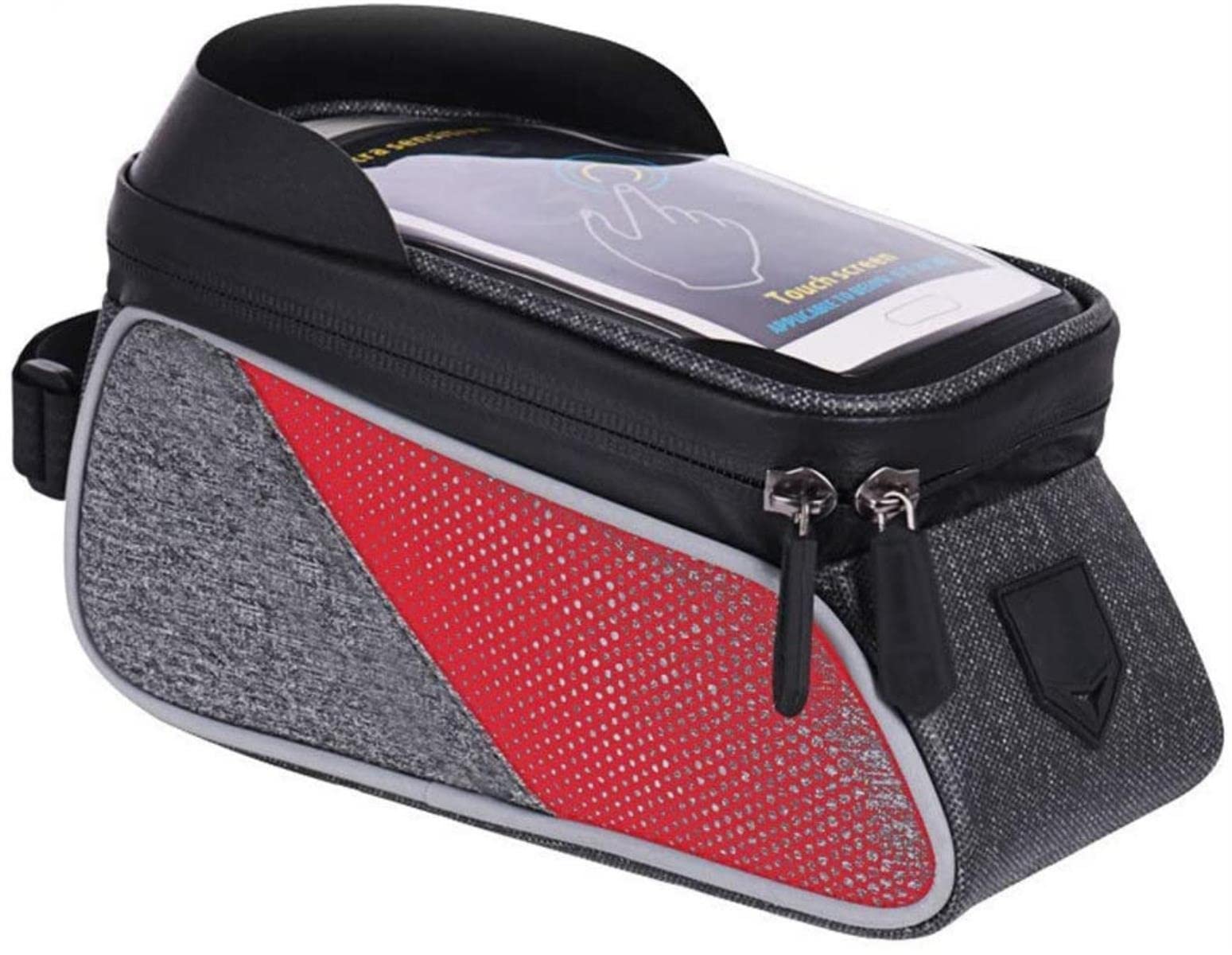 Bolsa de sillín con Pantalla táctil for Tubo Superior Delantero Bicicleta montaña for teléfono Inteligente 6 Pulgadas, Adecuada for la mayoría Las Bicicletas