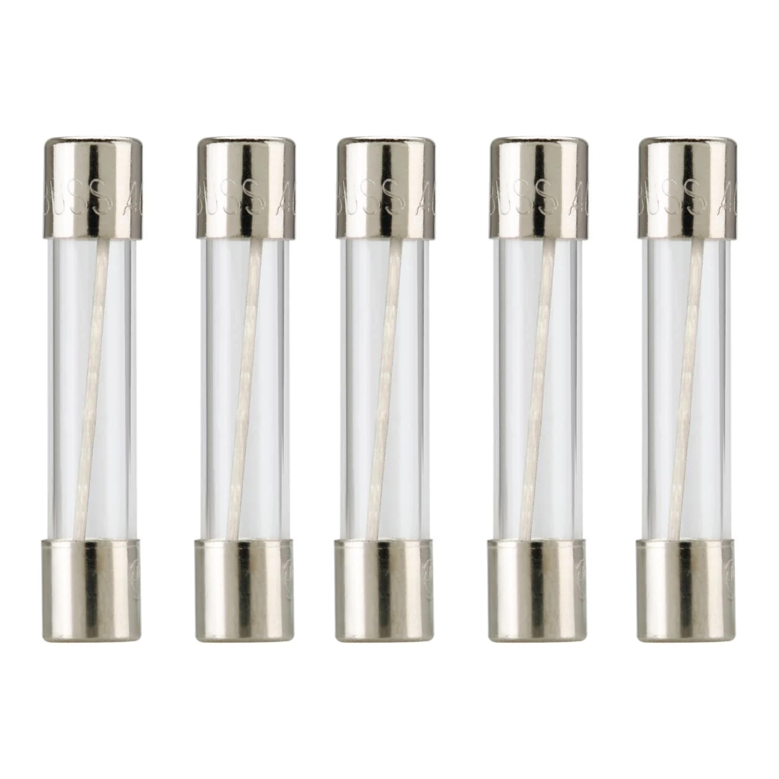 Bell, Bussman, Eaton, Littlelfuse, Shcurter Paquete de 5 fusibles de vidrio 6A (GMA), 250 V, 5 mm x 20 mm (3/16 pulgadas x 3/4 pulgadas) de soplado rápido (acción rápida)