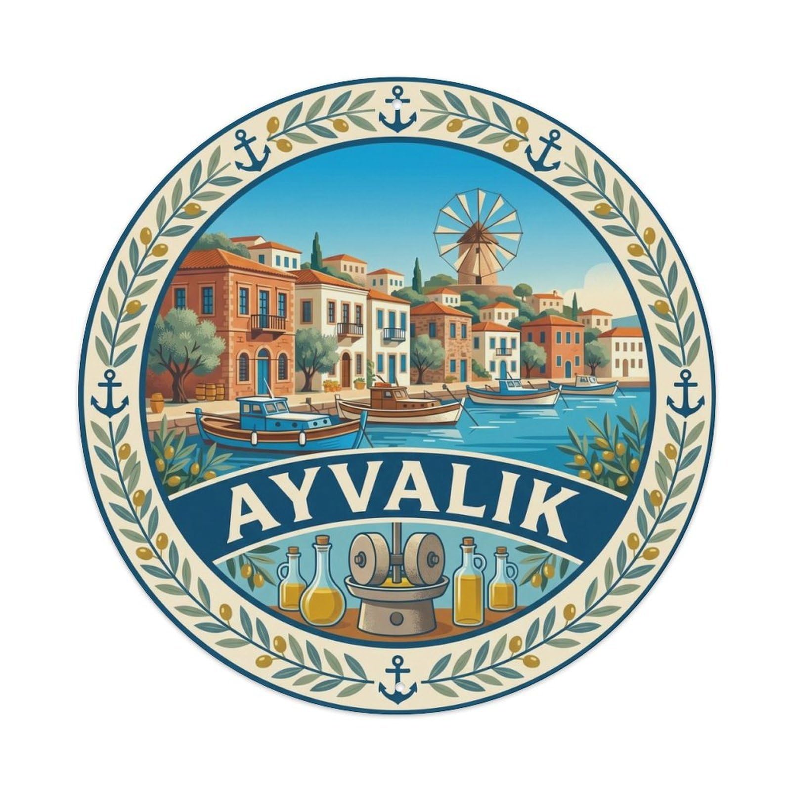 Ayvalik Cunda Island Aegean Turkey Nature Graphic Metal Tin Sign