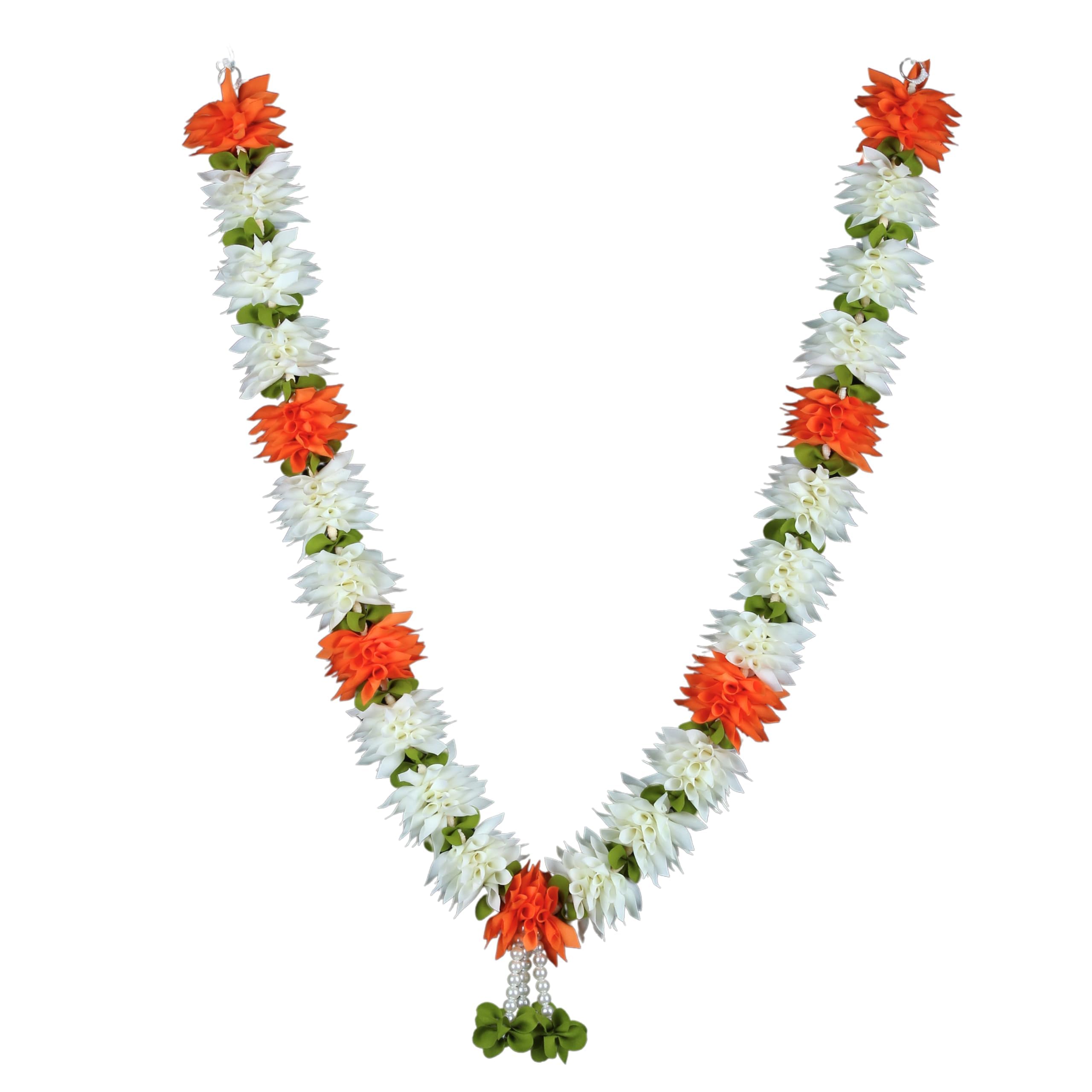 Daedal Crafters Flower Garland for Pooja Mandir Decoration, Hanging Mala for Photo Frame, Decorative Haar Mala for God Idols, Photo Frames of Loved Ones, Ancestors, Pitra & Pooja Room Decor (15 Inch)-image-22