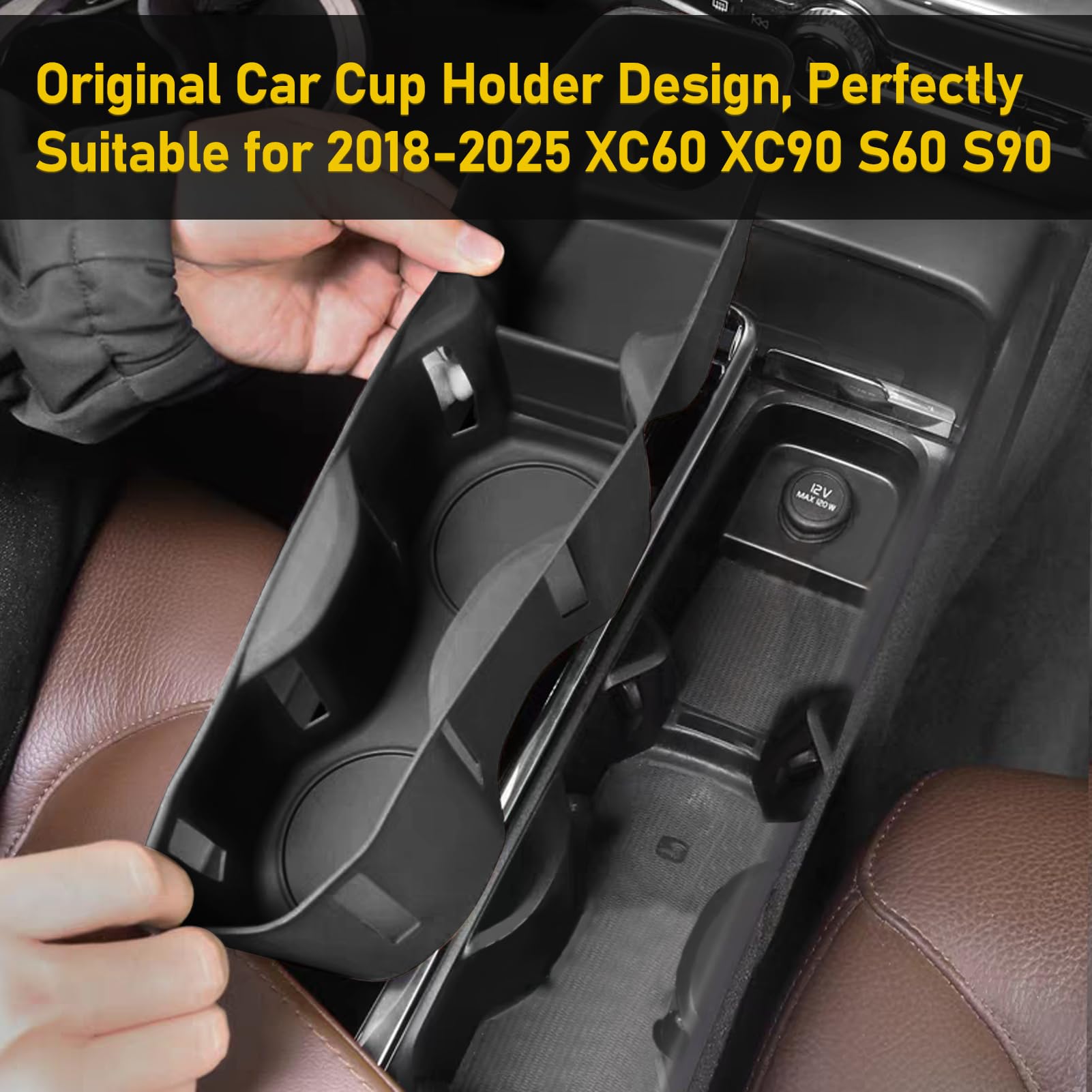 Compatibile con Volvo XC60 XC90 S60 S90 Console Centrale Portabevande 2019-2025 Portabicchieri XC60 XC90 S60 S90 Supporto in Silicone