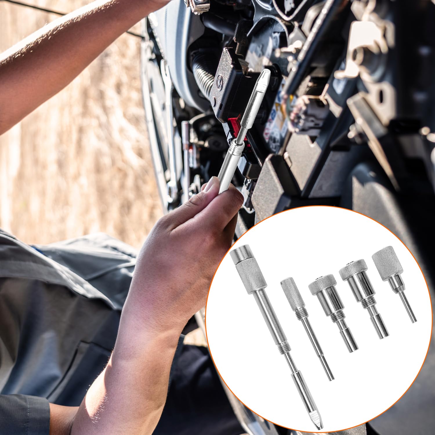 QWORK® Kit di Strumenti di Distribuzione del Motore Compatibile con Fiat 2.3JTD, 3.0JTD Motori