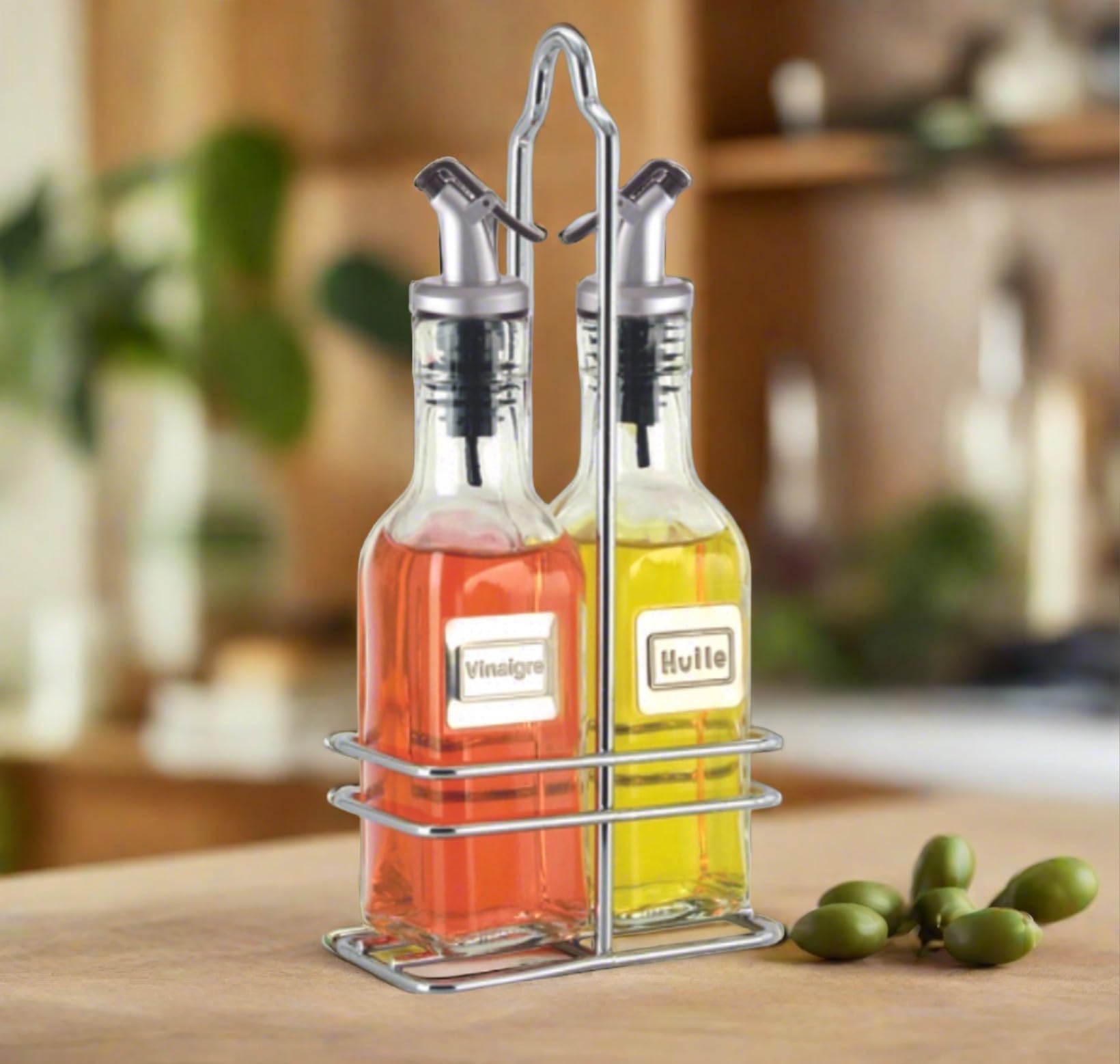 Cuisinox Juego de aceite y vinagre con cesta