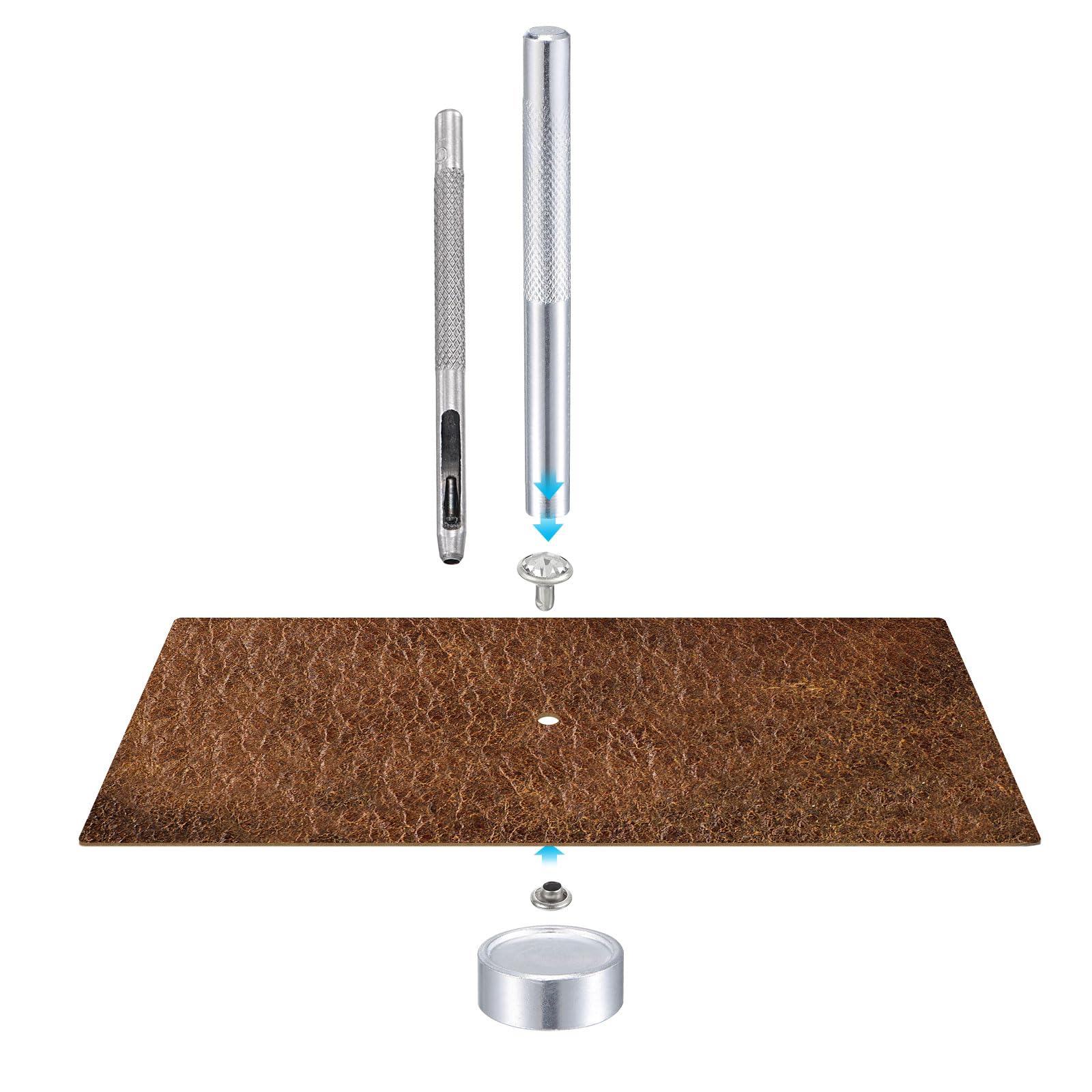 Rivetti In Strass Argento QUARKZMAN - 200 Pezzi Da 7mm Per Pelletteria E Artigianato