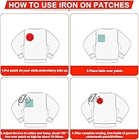 Vista 9 de Kare & Kind Parches para planchar Smiley – Parches bordados de chenilla – Coser o planchar en piezas para ropa, camisas, uniformes, vestidos