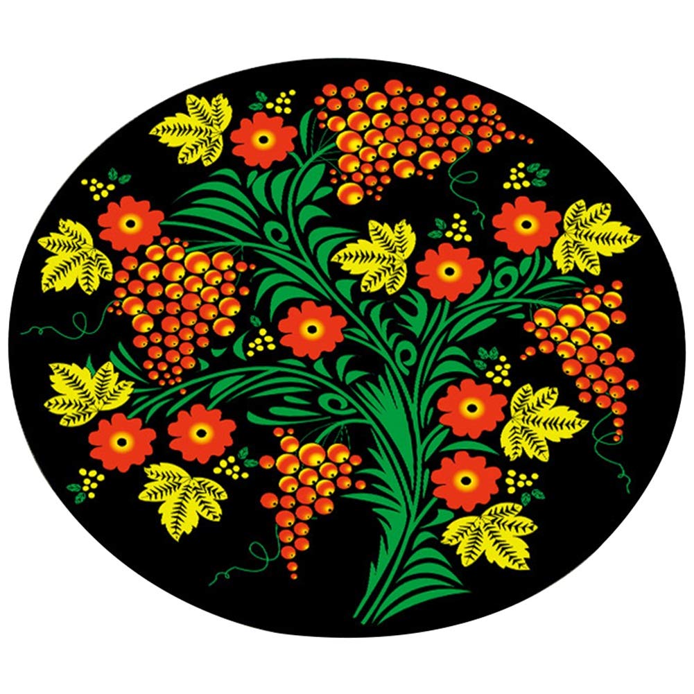 Tapis de sol rond anti-dérapant rétro de 60 cm pour salon et fauteuil pivotant
