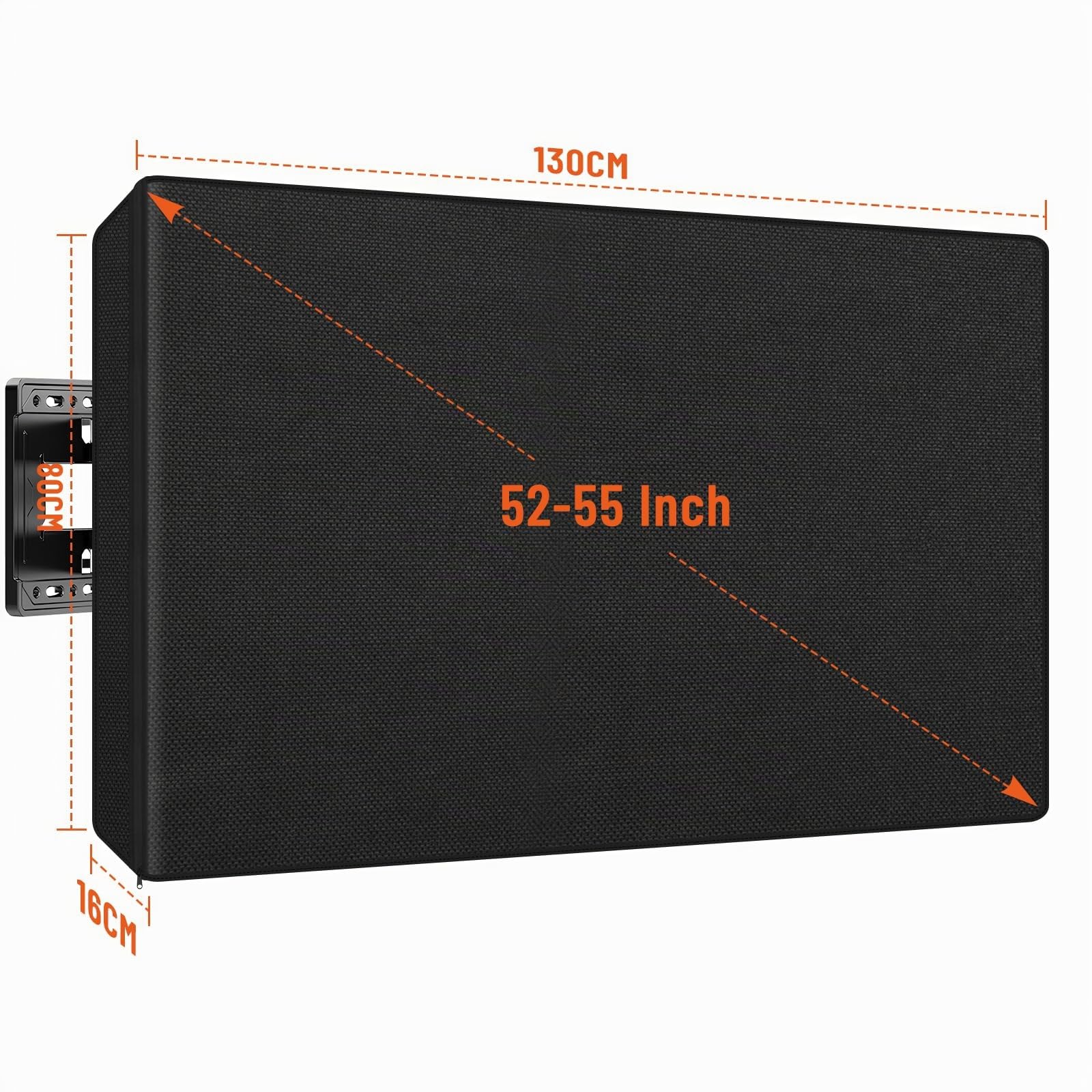 Housse de Protection pour TV d'Extérieur, Protections Écrans TV de 52 à 55 Pouces, en Tissu Oxford 600D, Étanche, Anti-Poussière, Résistante aux Intempéries, Compatible avec Supports Standards
