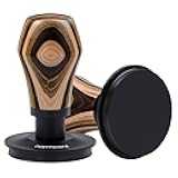 58.5mm Coffee Tamper V4.1, Espresso Spring Loaded Tamper With Titanium PVD Coating Flat Base, 15lb / 25lb / 30lbs Replacement Springs, Colorful Wood Handle