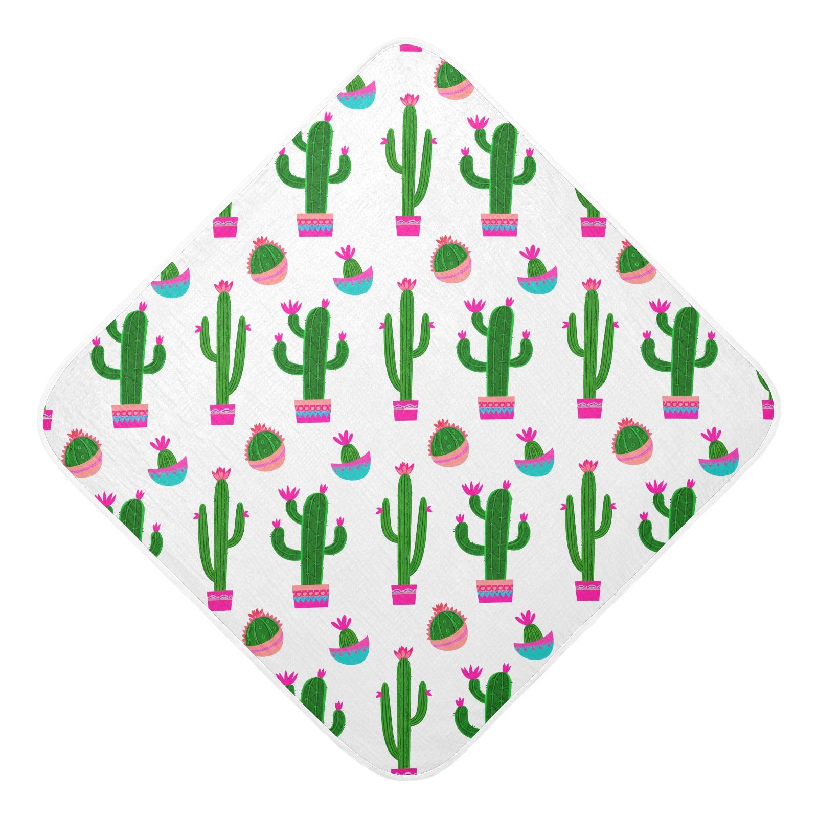 Msyxl Festive Cacti Hooded Towel - Ultra Soft & Absorbent Muslin Cotton Bath Towel for Babies, Toddlers, Newborn - Boys & Girls Essential 30