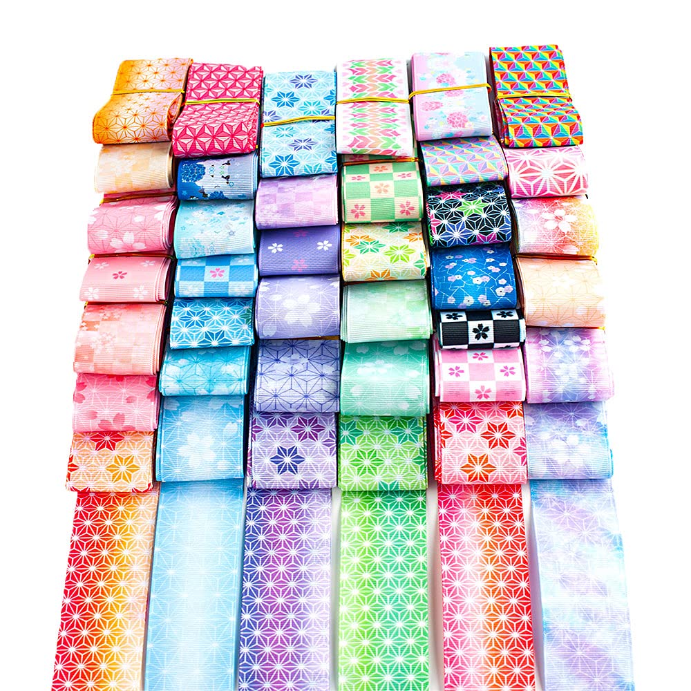 Amazon.co.jp: 和風デザインリボン 38mm 手芸用 着物 和柄 グログラン 