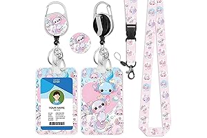 Cute Axolotl ID Badge Holder with Lanyard