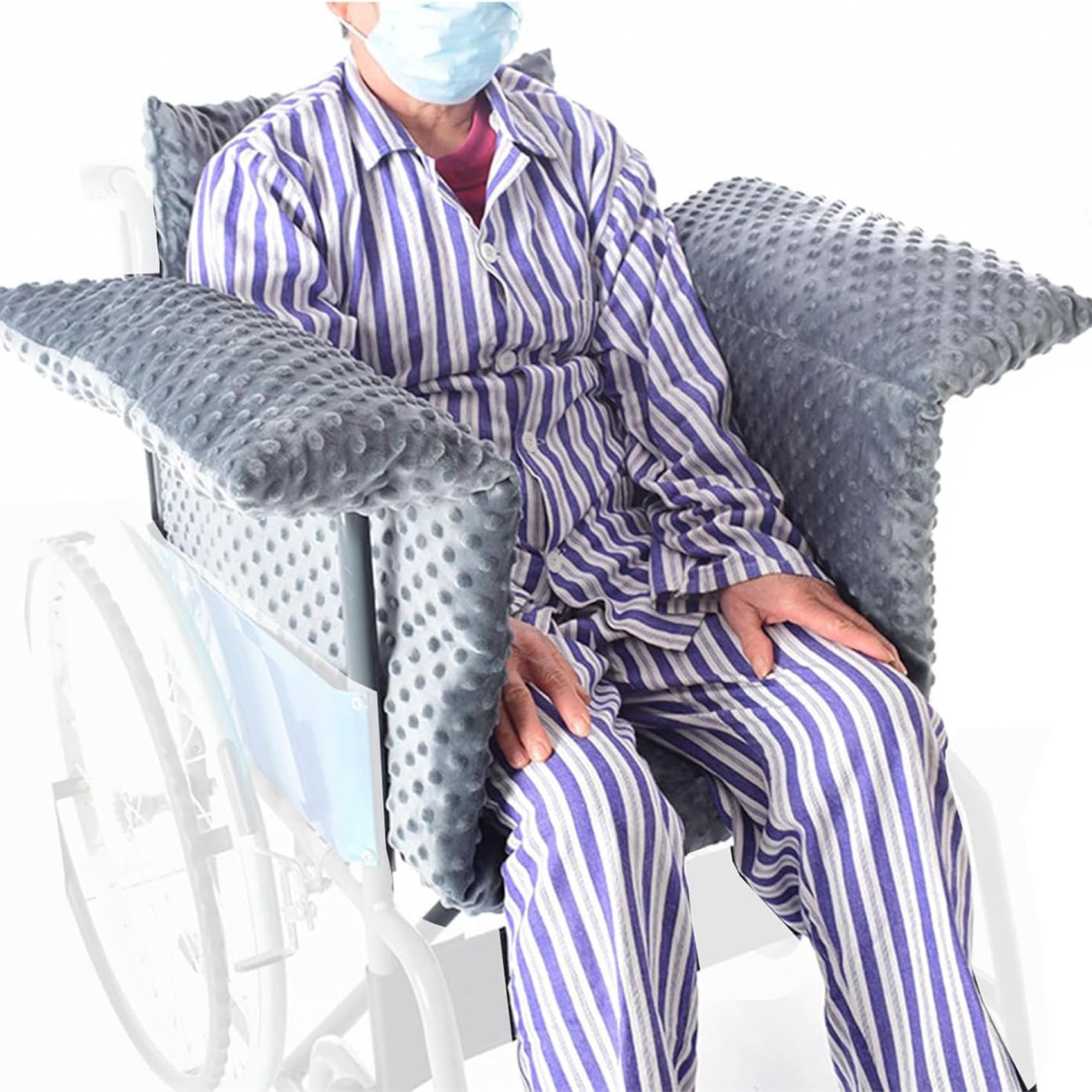 DJFOG Cojín Antiescaras para Silla de Ruedas, Cojín para Silla de Ruedas con Respaldo, Cojín Ergonómico para Asiento, Cojín para Silla de Ruedas para Adultos