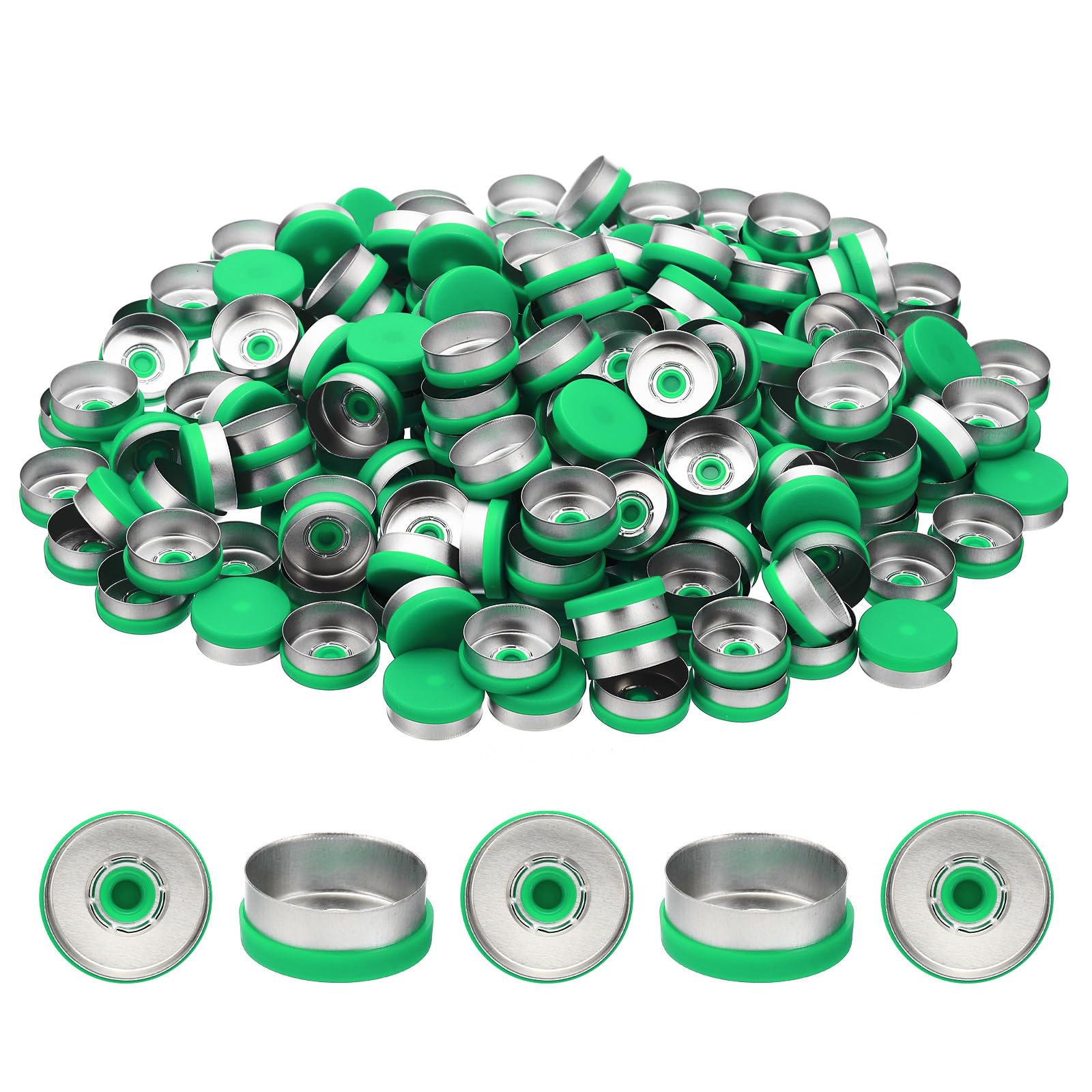 PATIKIL 13mm Flip Off Caps, 200 Pcs Flip Off Caps Flip Off Seals Flip Off Vial Seals Plastic Aluminum Caps Cover for Glass Vial, Red — Amazon image 16