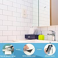 Vista 3 de Art3d - Juego de 102 piezas de azulejos adhesivos para salpicaduras de cocina, baño, chimenea, azulejo de metro de 7.6 cm × 15.2 cm para pegar